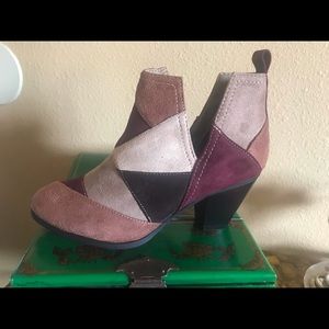 Patchwork multicolored booties